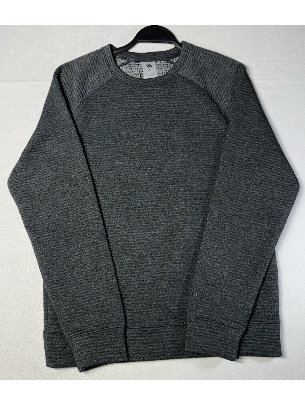 VRST Recharge Lunar Fleece Crew Men's Small Pure Black UPF 50 NWT
